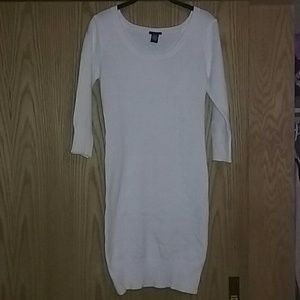 White sweater dress